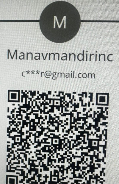 Zelle QR code for Manavmandirinc